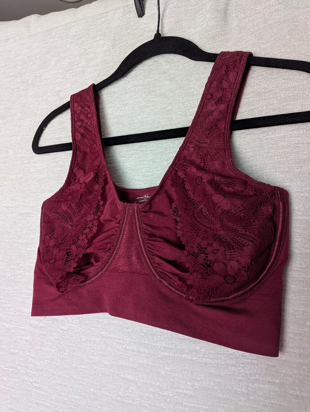 Rhonda Shear Flexible Underwire Butterknit Bra With Lace Size XL